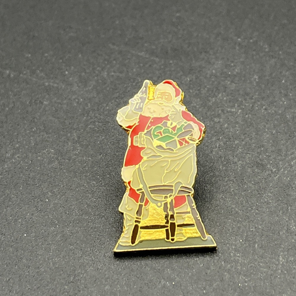 Coca-Cola Coke Bottle Santa Claus Christmas Holiday Lapel Hat Pin